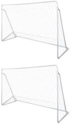 vidaXL 2 db acél focikapu hálóval 240 x 90 x 150 cm (276045)