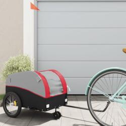 vidaXL fekete-piros vas kerékpár-utánfutó 30 kg (94139) - vidaxl