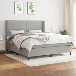 vidaXL világosszürke szövet rugós ágy matraccal 180 x 200 cm (3131369)