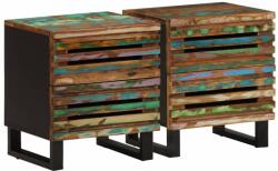 vidaXL 2 db tömör újrahasznosított fa éjjeliszekrény 40 x 34 x 46 cm (377435)