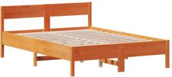 vidaXL viaszbarna tömör fenyőfa ágy matrac nélkül 135 x 190 cm (842773)