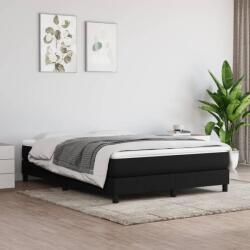 vidaXL fekete szövet rugós ágy matraccal 140 x 190 cm (3144071)