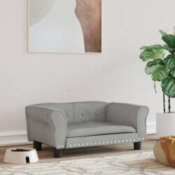 vidaXL világosszürke bársony kutyaágy 70 x 45 x 30 cm (171825)