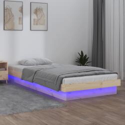 vidaXL tömör fa ágykeret LED-világítással 100 x 200 cm (819962)