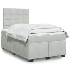 vidaXL világosszürke bársony rugós ágy matraccal 120 x 200 cm (3290882)