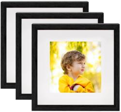 vidaXL 3 db fekete 3D-s fényképkeret 13 x 13 cm-es képhez 23 x 23 cm (332738)