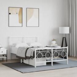 vidaXL fehér fém ágykeret fej- és lábtámlával 120 x 190 cm (376290)