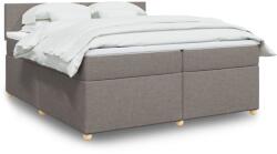 vidaXL tópszínű szövet rugós ágy matraccal 200 x 200 cm (3286784)