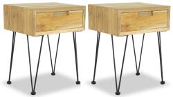 vidaXL 2 db tömör tíkfa éjjeliszekrény 40 x 30 x 50 cm (3057527)