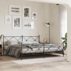 vidaXL fekete fém ágykeret fej- és lábtámlával 193 x 203 cm (376526)
