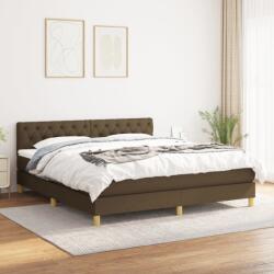 vidaXL sötétbarna szövet rugós ágy matraccal 160 x 200 cm (3140868)