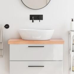 vidaXL világosbarna kezelt tömör fa fürdőszobai pult 80x30x(2-6) cm (3156115)