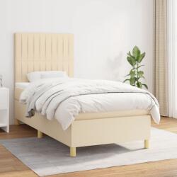 vidaXL krémszínű szövet rugós ágy matraccal 80 x 200 cm (3142454)