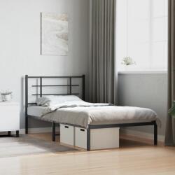 vidaXL fekete fém ágykeret fejtámlával 100 x 190 cm (355555)