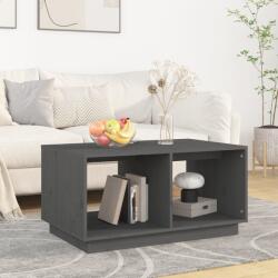 vidaXL szürke tömör fenyőfa dohányzóasztal 80 x 50 x 40 cm (814436)