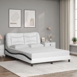 vidaXL fehér és fekete műbőr ágykeret fejtámlával 140 x 200 cm (3208008)