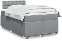 vidaXL világosszürke szövet rugós ágy matraccal 120 x 190 cm (3288141)