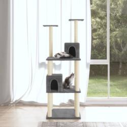 vidaXL sötétszürke macskabútor szizál kaparófákkal 141 cm (171526) - vidaxl