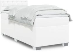 vidaXL fehér műbőr rugós ágy matraccal 100 x 200 cm (3286109)