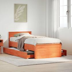 vidaXL barna tömör fenyőfa fejtámlás ágykeret matrac nélkül 75x190 cm (3308791)