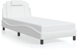 vidaXL fehér műbőr ágykeret LED-világítással 90 x 200 cm (3213995)