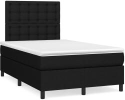vidaXL fekete szövet rugós és LED-es ágy matraccal 120x190 cm (3270227)