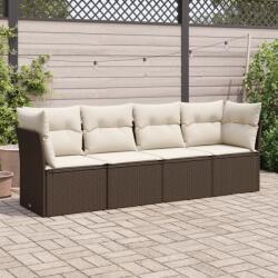 vidaXL 4 részes barna polyrattan kerti ülőgarnitúra párnákkal (3217233)