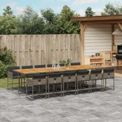 vidaXL 13 részes szürke polyrattan kerti ülőgarnitúra párnákkal (3278077)