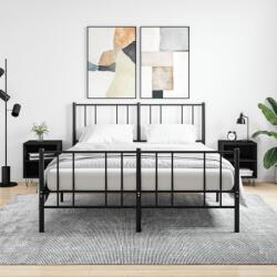 vidaXL 2 db fekete szerelt fa éjjeliszekrény 40x30x50 cm (826783)