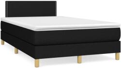 vidaXL fekete szövet rugós ágy matraccal 120 x 190 cm (3269767)
