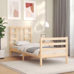 vidaXL tömör fa ágykeret fejtámlával Small Single (3193881) - vidaxl
