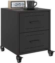 vidaXL 2 db fekete acél éjjeliszekrény 36x39x43, 5 cm (846627)