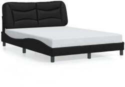 vidaXL fekete műbőr ágykeret fejtámlával 120 x 200 cm (3207988)
