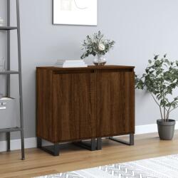 vidaXL 2 db barna tölgy színű szerelt fa tálalószekrény 40x35x70cm (831083)