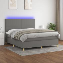 vidaXL sötétszürke szövet rugós és LED-es ágy matraccal 180 x 200 cm (3135294)