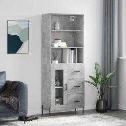 vidaXL betonszürke szerelt fa magasszekrény 69, 5 x 34 x 180 cm (3189521)
