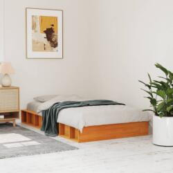 vidaXL viaszbarna tömör fenyőfa ágy matrac nélkül 90 x 190 cm (844433)