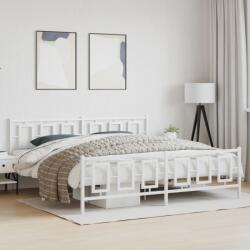 vidaXL fehér fém ágykeret fej- és lábtámlával 200x200 cm (374315)