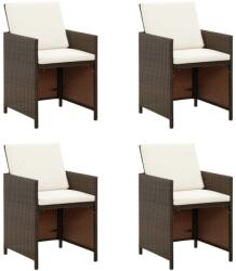 vidaXL 4 db barna polyrattan kerti étkezőszék párnával (316803)
