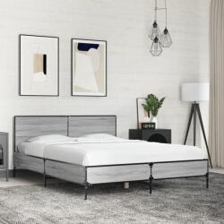vidaXL szürke sonoma szerelt fa és fém ágykeret 120 x 200 cm (3279995)
