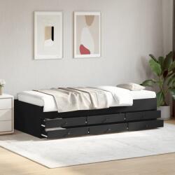 vidaXL fekete kanapéágy fiókkal matrac nélkül 100x200 cm (3280868)