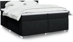 vidaXL fekete szövet rugós ágy matraccal 200 x 200 cm (3285990) - vidaxl