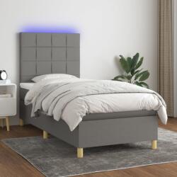 vidaXL sötétszürke szövet rugós és LED-es ágy matraccal 80 x 200 cm (3135390)