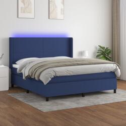 vidaXL kék szövet rugós és LED-es ágy matraccal 180 x 200 cm (3138179)