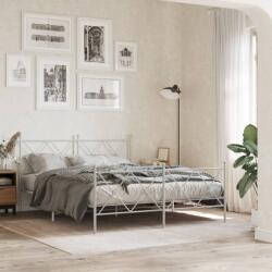 vidaXL fehér fém ágykeret fej- és lábtámlával 150x200 cm (376571)