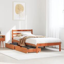 vidaXL viaszbarna tömör fenyőfa ágy matrac nélkül 90 x 190 cm (3301551)
