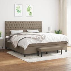 vidaXL tópszínű szövet rugós ágy matraccal 200 x 200 cm (3136865)