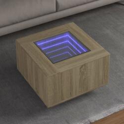 vidaXL sonoma tölgy szerelt fa dohányzóasztal LED-del 60 x 60 x 40 cm (847569) - vidaxl