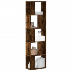 vidaXL 5 szintes füstös tölgy szerelt fa könyvespolc 45x23, 5x162, 5 cm (852784) - vidaxl