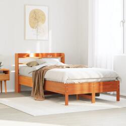 vidaXL viaszbarna tömör fenyőfa ágy matrac nélkül 120 x 200 cm (3306893)